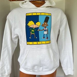 Hey Arnold Nickelodeon hoodie size M Arnold Gerald fist bump